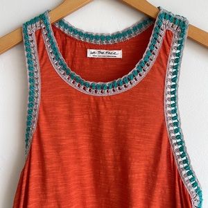 Free People razor back tank top. crochet. S